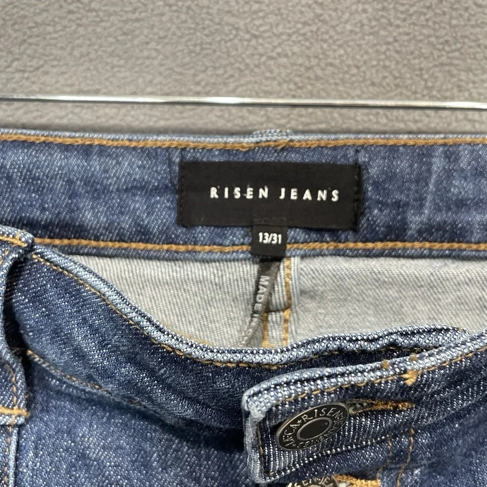 Risen Distressed Women's Jeans Size‎ 13/31 Rdp1412 Button Fly 32x31